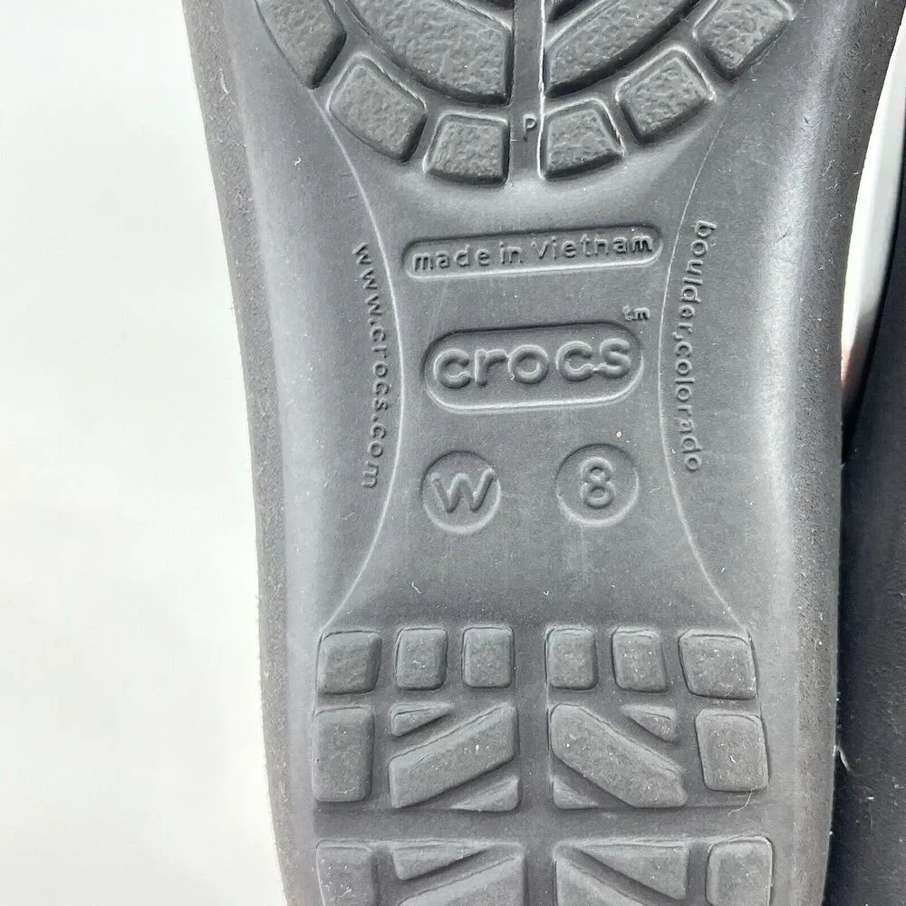 Crocs Mammoth Ballet Flats Dark Gray Faux Fur Women's Size 8